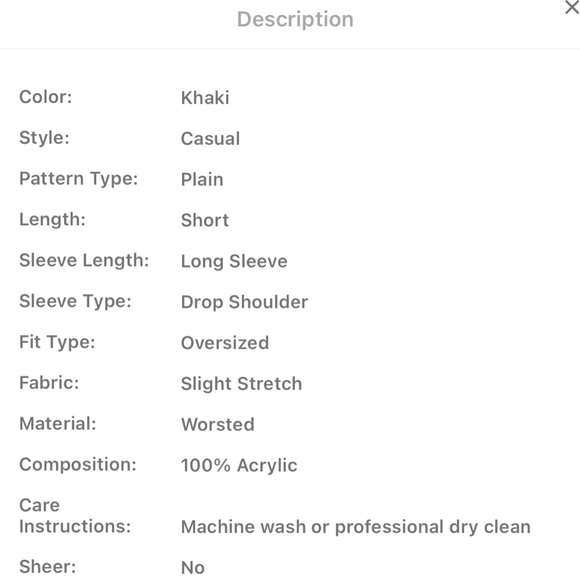 SHEIN LUNE Drop Shoulder Open Front Cardigan - Picture 3 of 3